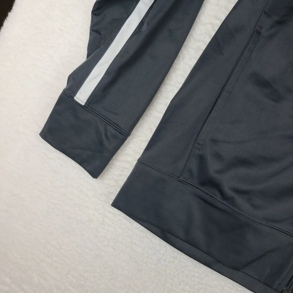 Nike Sweater Mens Large Dark Gray Full‎ Zip Performance Overtime Track Jacket